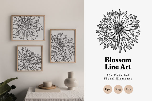 20 Blossom Line Art: A Creative Resource for Designers and Artists