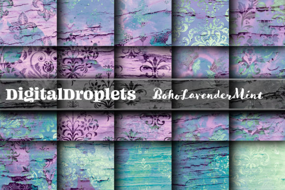 BohoLavenderMint Damask Collection