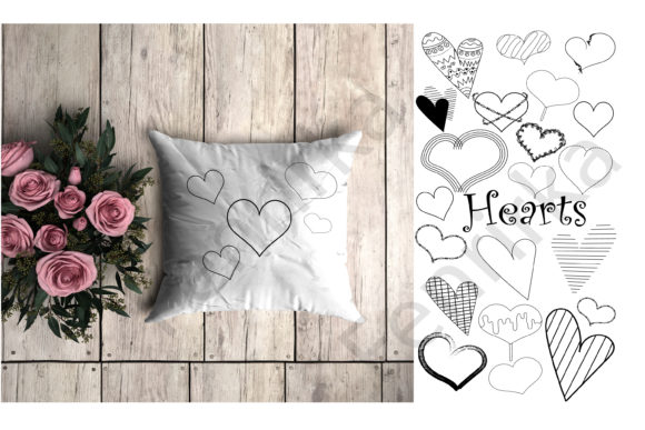Bundle of Outline Hearts. Valentines Day