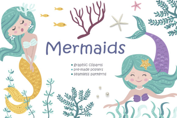 Mermaid Clipart Pattern