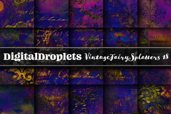 Vintage Fairy Splatters 18: A Magical Addition to Your Creative Projects